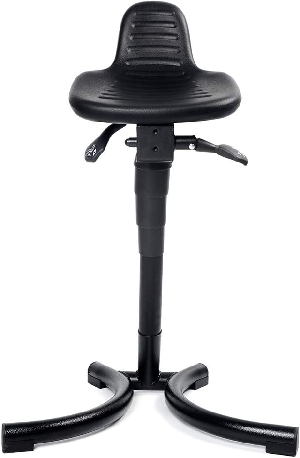 Ergonomischer Stehhocker – Höhenverstellbare Stehhilfe 62–81 cm, Stehstuhl & Werkstattstuhl für Schreibtisch, Büro & Industrie