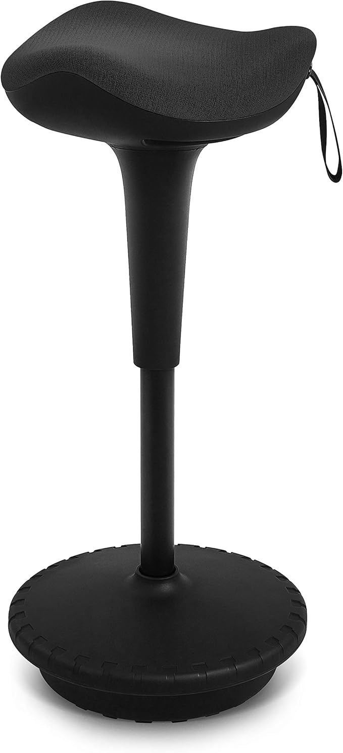 Ergonomischer Stehhocker – Höhenverstellbare Stehhilfe mit atmungsaktivem Sitz, 360° drehbar, für Büro & Homeoffice, schwarz